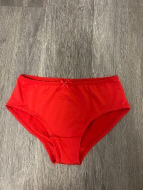 Just Be Red High-Waist Briefs with Bow Accent